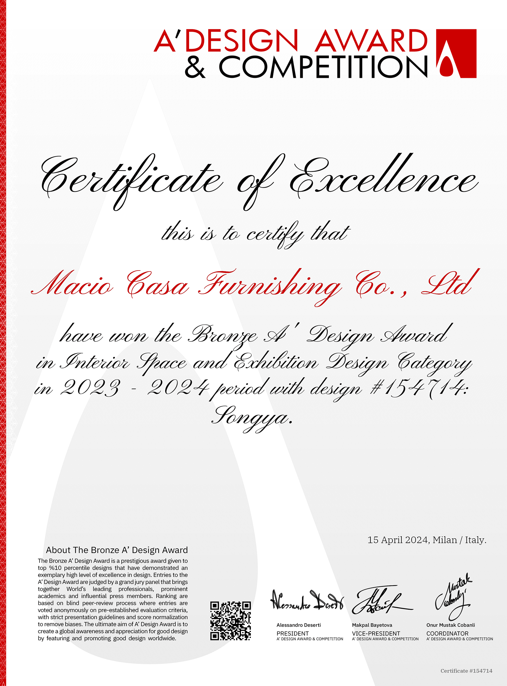 A' Design Award & Competition 2024